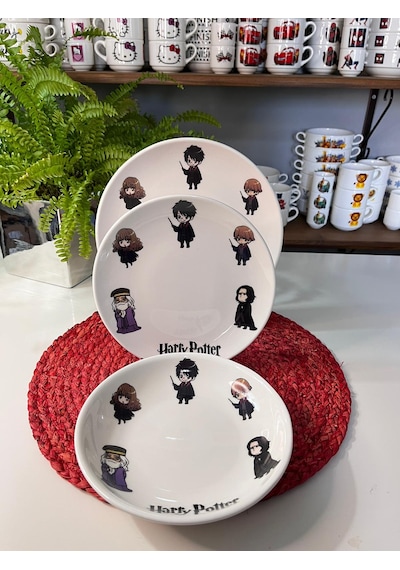 6 Parça Harry Potter Model Çocuk Yemek Takımı Beslenme Seti Çok Renkli