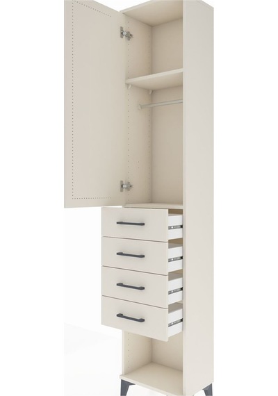 Arges Dolap 2 Raflı 4 Çekmeceli Tek Askılı 44x30x221 Aytaşı-aytaşı Aytası