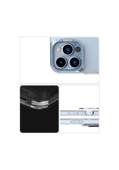 Apple Uyumlu iPhone 13 Pro Kilif Renkli Kamera Lens Stand Olan Lüx Seffaf Kapa 546960481