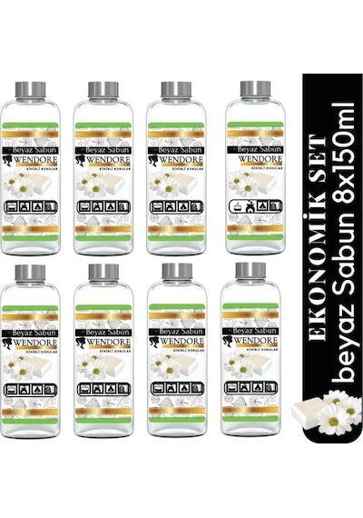 Wendore Küre ve Geniş Alan Koku Makinesi Parfümü Beyaz Sabun 8 x 150 ML