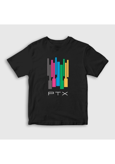 Presmono Unisex Çocuk Colors Pentatonix T-shirt Siyah