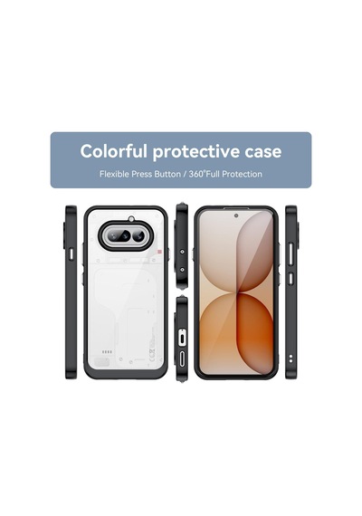 Caseonn Nothing Phone 4a Kılıf Kamera Korumalı Darbe Emici Şeffaf Arka Kapak Siyah