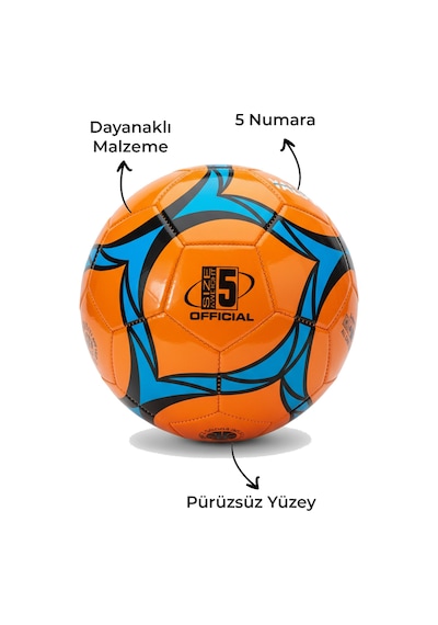 Futbol Topu Sert Zemin Halı Saha 5 Numara Turuncumavi