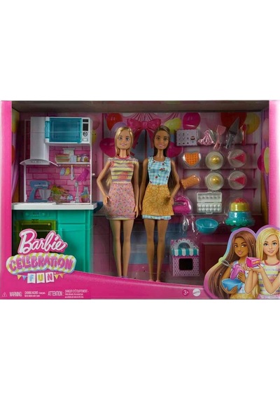 Barbie Brooklyn Ve Malibu Pasta Yapıyor Oyun Seti Hjy94