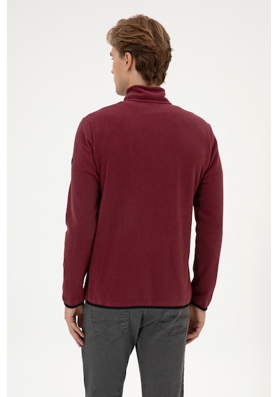 U.S. Polo Assn. Erkek Regular Fit Koyu Bordo Polar Yarım Fermuarlı Basic Sweatshirt 50313777-VR177