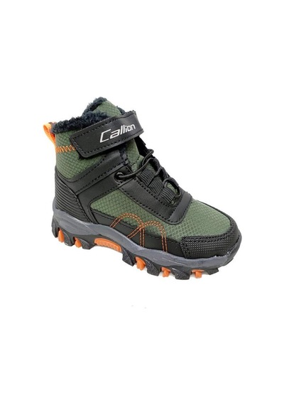 Callion 06p Deri Çocuk Sneakers Bot Haki Siyah Oranj Haki