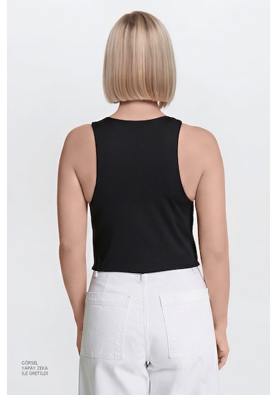Ac&co / Altınyıldız Classics Kadın Sıyah Standart Fit Normal Kesim Bisiklet Yaka Crop Body Siyah Ac&co / Altınyıldız Classics Kadın Sıyah Standart Fit Normal Kesim Bisiklet Yaka Crop Body Siyah