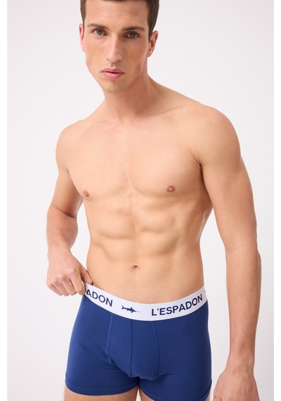 L'espadon Maritime Elite Koleksiyonu Elastik Konforlu Bel Bantlı Çizgili Erkek Trunk Boxer-3244 Mavi