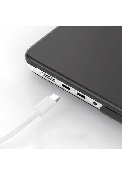 Apple Uyumlu MacBook Air 13.6" M2-m3 Çip 2022/2024 A2681 A3113 Standlı Şeffaf İz Bırakmayan Koruyucu Kapak Siyah