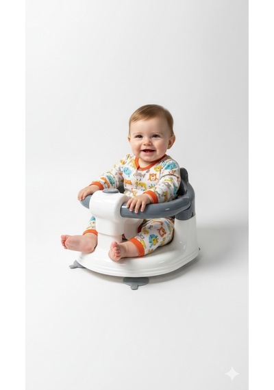 Vavbaby Önden Açılır Bebek Banyo & Bebek Mama Oturağı Gri Gri