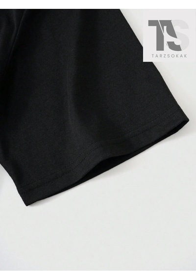 Startmore Goth Erkek Alfabe Ve Beş Köşeli Yıldız Baskılı T-shirt Siyah