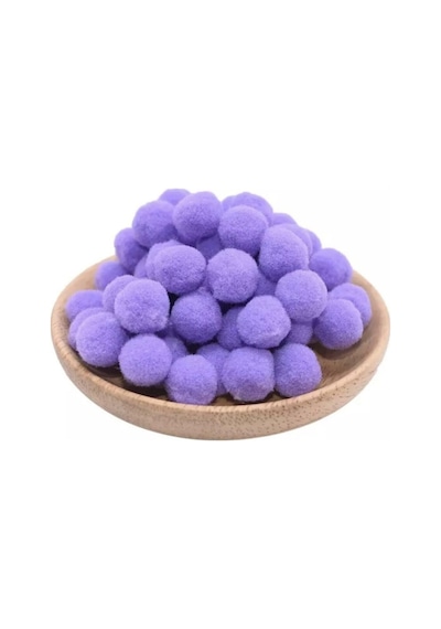 100 Adet 2cm Pompom Mor Yumuşak Ponpon Peluş