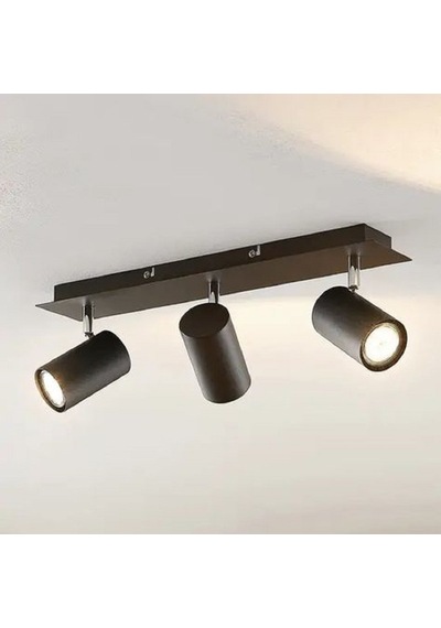 Riolight Modern4 Siyah Mutfak,salon,giyinme Odası,cafeler İçin Gün İşiğı Metal 3lü Spot Ampul Dahil 3'lü Siyah