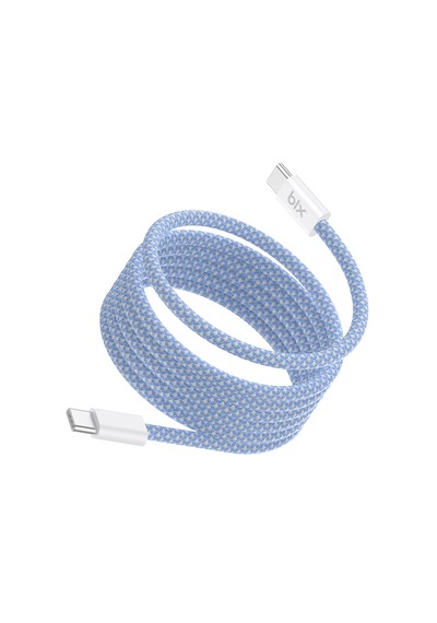 Bix T4cc 65w Usb-c To Usb-c Manyetik Tasarımlı Örgülü Hızlı Şarj Ve Data Kablosu 1 Metre Mavi