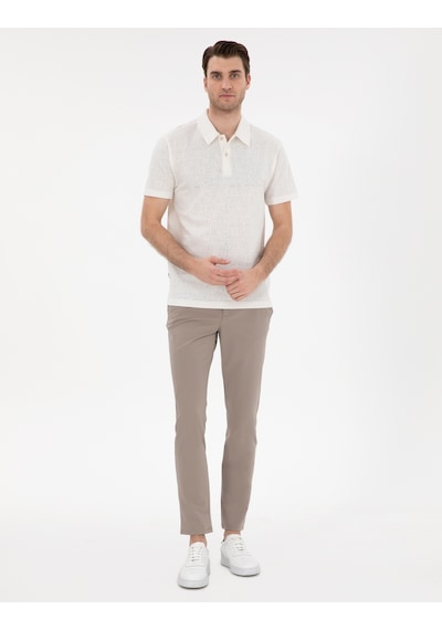 Pierre Cardin Erkek Ekru Tişört 50307581-vr019 Ekru