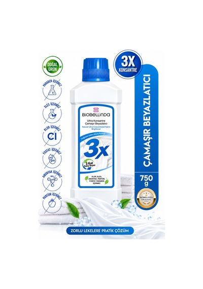 3x Ultra Konsantre Çamaşır Ve Tül Beyazlatıcı Deterjan 750 Gr