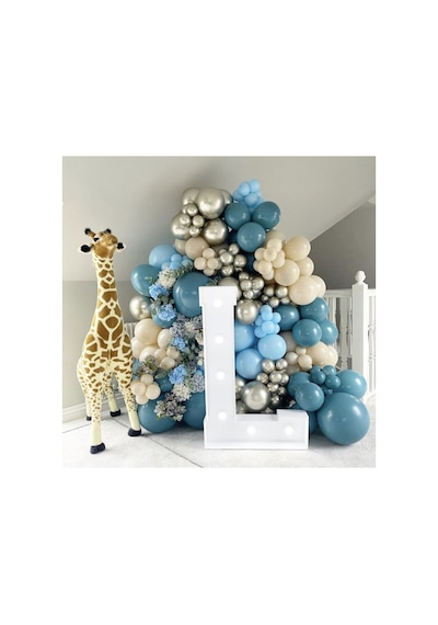 Krom Beyaz Altın Derin Okyanus Makaron Mavi Ve Deniz Kumu Balon Zinciri 100 Adet A