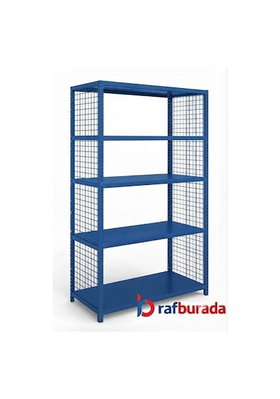 5 Katlı Renkli Tel Kafesli Dekoratif Çelik Raf - Çiçeklik Rafı, Ofis Rafı 0,70 Mm Sarı-31x93 Cm-250 Cm