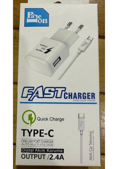 Type-c Hızlı Şarj 2,4a Akıllı Çip Teknoloji Type-c Girişli Tüm Telefonlara Uyumlu