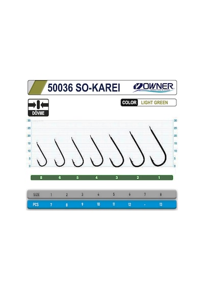 Owner 50036 So- Karei Light Green Olta İğnesi 8