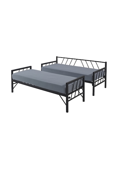 Bedliga Glory Yavrulu Daybed Tek-Çift Kişilik Metal Karyola Siyah