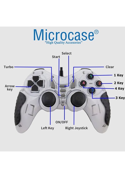 Tr Usb Kablolu Çift Titreşimli Pc Konsol Oyun Kolu Gamepad Joystick -al4630 Mavi Genel