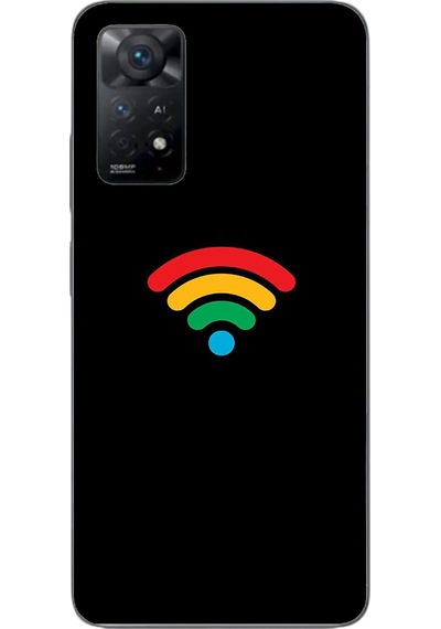 Redmi Note 11e Uyumlu Wifi Simgesi Baskılı Silikon Kılıf Renkli