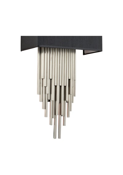 Lampaluce Straordinario Modern Tasarım Metal ve Kumaş Aplik 65cm Krom - Siyah