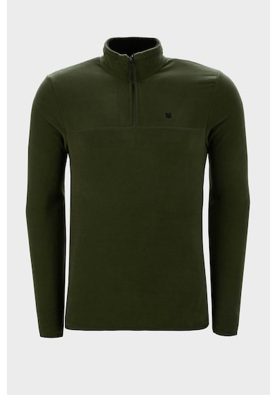 Buratti Slim Fit Anti-Pilling Tüylenme Yapmayan Bato Yaka Kışlık Şardonlu Erkek Polar 5906001 Haki