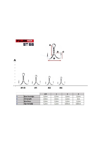 Fujin St66 Üçlü Maket Balık İğnesi Nickel 4