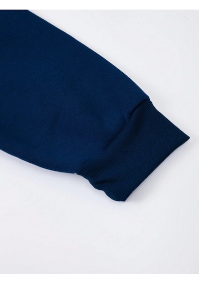 Altamira Erkek Petrol Mavi Monaco Baskılı Bisiklet Yaka Sweatshirt 001