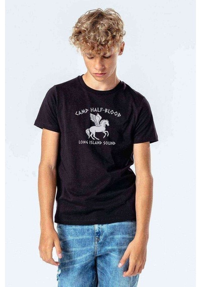 Tshirthane Camp Half Blood Long Island Sound Baskılı Unisex Çocuk Siyah Tsh