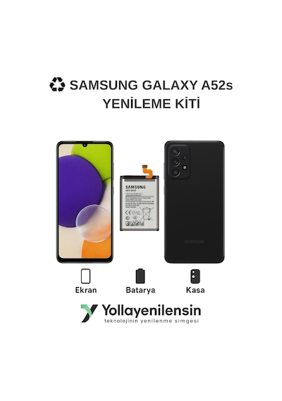 Samsung Galaxy Uyumlu A52s  Kiti Ekran + Batarya + Arka Kasa e Eş Değer Kalite Parçalar