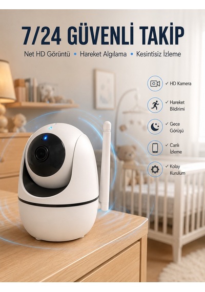 Akıllı Güvenlik Kamerası Hd Görüntü Kalitesi Hareket Algılama Wifi Kamera Yeni Nesil 69203494