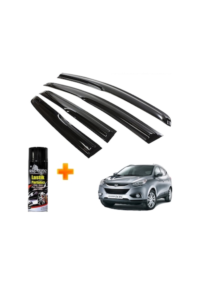 Hyundai Ix35 Mügen Cam Rüzgarlığı 2010 - 2015 Arası 4 Lü Takım +500ml Lastik Parlatıcı