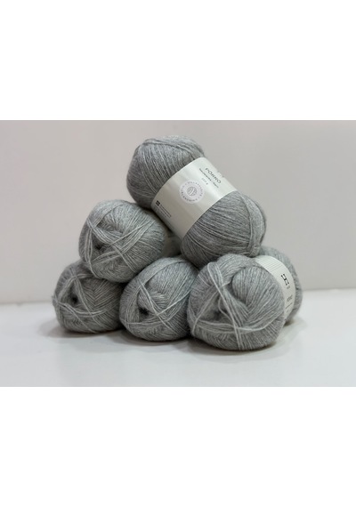 İhraç Fazlası Angora Lüks Örgü İpi 500gr - Açık Gri Melanj 195