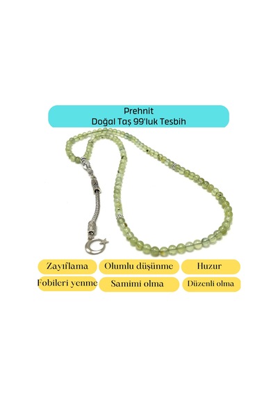 Yıldız Doğal Taş Prehnit 6mm 99luk Doğal Taş Tesbih
