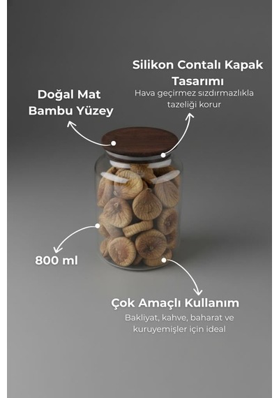 Nero Zone - Cam Saklama Kabı 800ml Genel