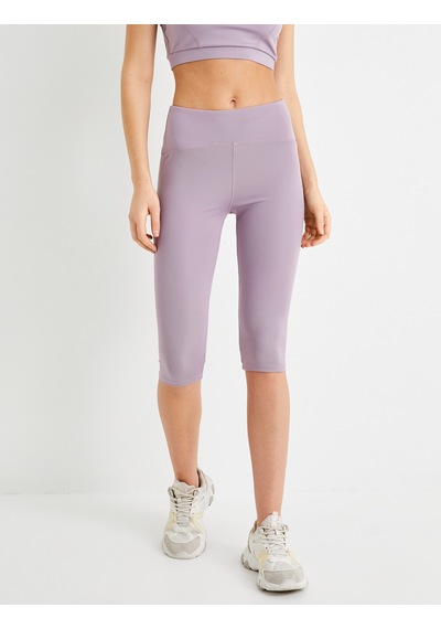 Koton Bisikletçi Taytı Diz Altı Yüksek Bel Slim Fit Lila 4sak40105nk Lila