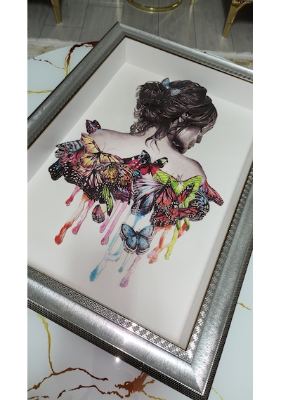 Kelebekli Kız 35 X50 Rölyef Tablo