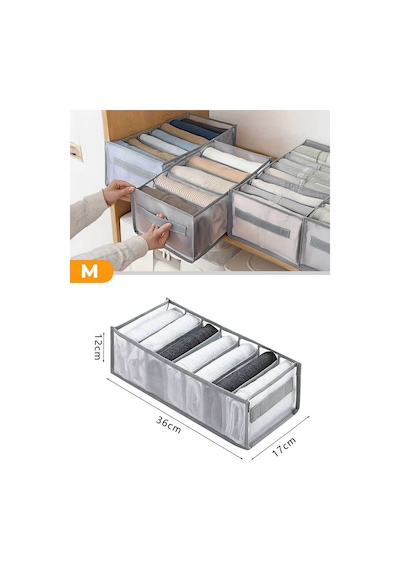 Serstil 7 Gözlü Kulplu Çekmece Içi Düzenleyici Organizer - Medium 36x17x12 Cm Çok Renkli