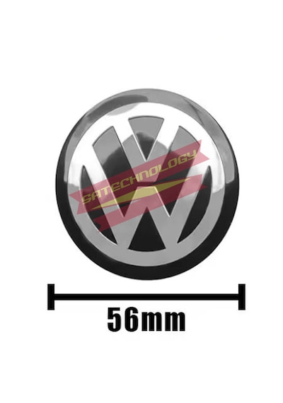Volkswagen Direksiyon Logosu 56mm Gümüş-siyah Gümüş Siyah-56mm