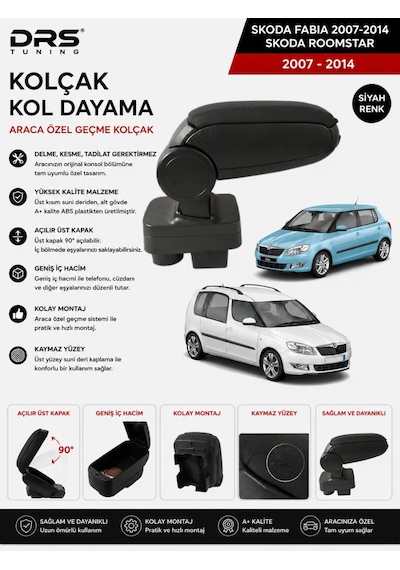 Skoda Fabia / Roomstar 2007 - 2014 Kolçak Kol Dayama Siyah
