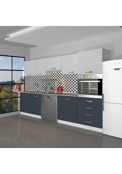Decoraktiv Elite 280q Ankastre Boy Dolaplı Mdf Hazır Mutfak Dolabı - Tezgah Dahil - Antrasit - Buz Gri Diğer Decoraktiv Elite 280q Ankastre Boy Dolaplı Mdf Hazır Mutfak Dolabı - Tezgah Dahil - Antrasit - Buz Gri Diğer
