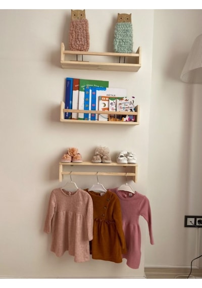 Montessori Kitaplık Çocuk Bebek Odası Duvar Rafı Ahşap Kitaplık Raf 3 Adet 55 Cm Bej Montessori Kitaplık Çocuk Bebek Odası Duvar Rafı Ahşap Kitaplık Raf 3 Adet 55 Cm Bej