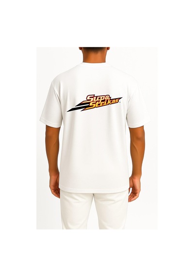 Bahriyeli Collection Oversize Supa Strikas Cep Ve Sırt Tasarımlı Unisex T-shirt Beyaz