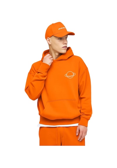 Benroma 3 İplik Penye Satürn Unisex Kapüşonlu Sweat Turuncu