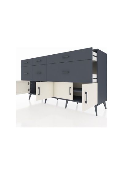 Kronos Konsol Tek Raflı 6 Çekmeceli 4 Kapaklı 176x59x99 Antrasit- Antrasit-aytaşı/antrasit Kronos Konsol Tek Raflı 6 Çekmeceli 4 Kapaklı 176x59x99 Antrasit- Antrasit-aytaşı/antrasit