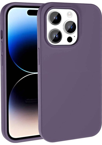 Apple Apple iPhone 14 Pro Kılıf M-safe Şarj Uyumlu Sıvı Teknolojili Silinebilir Sert Kivi Kapak - Derin Mor