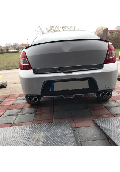 Renault Symbol 08-12 Uyumlu Body Kit Difüzör 4 Çıkış Gri Yuvarlak